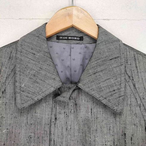 シルク100 比翼ステンカラーコート メンズ